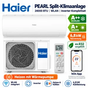 Haier Pearl Klimaanlage 24000 BTU 6,8 kW WLAN R32 A++/A+ Inverter Wärmepumpe Set