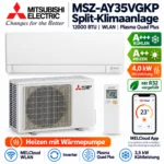 Mitsubishi Electric MSZ-AY35VGKP Klimaanlage 12000 BTU WLAN A+++ R32 Heizen Set