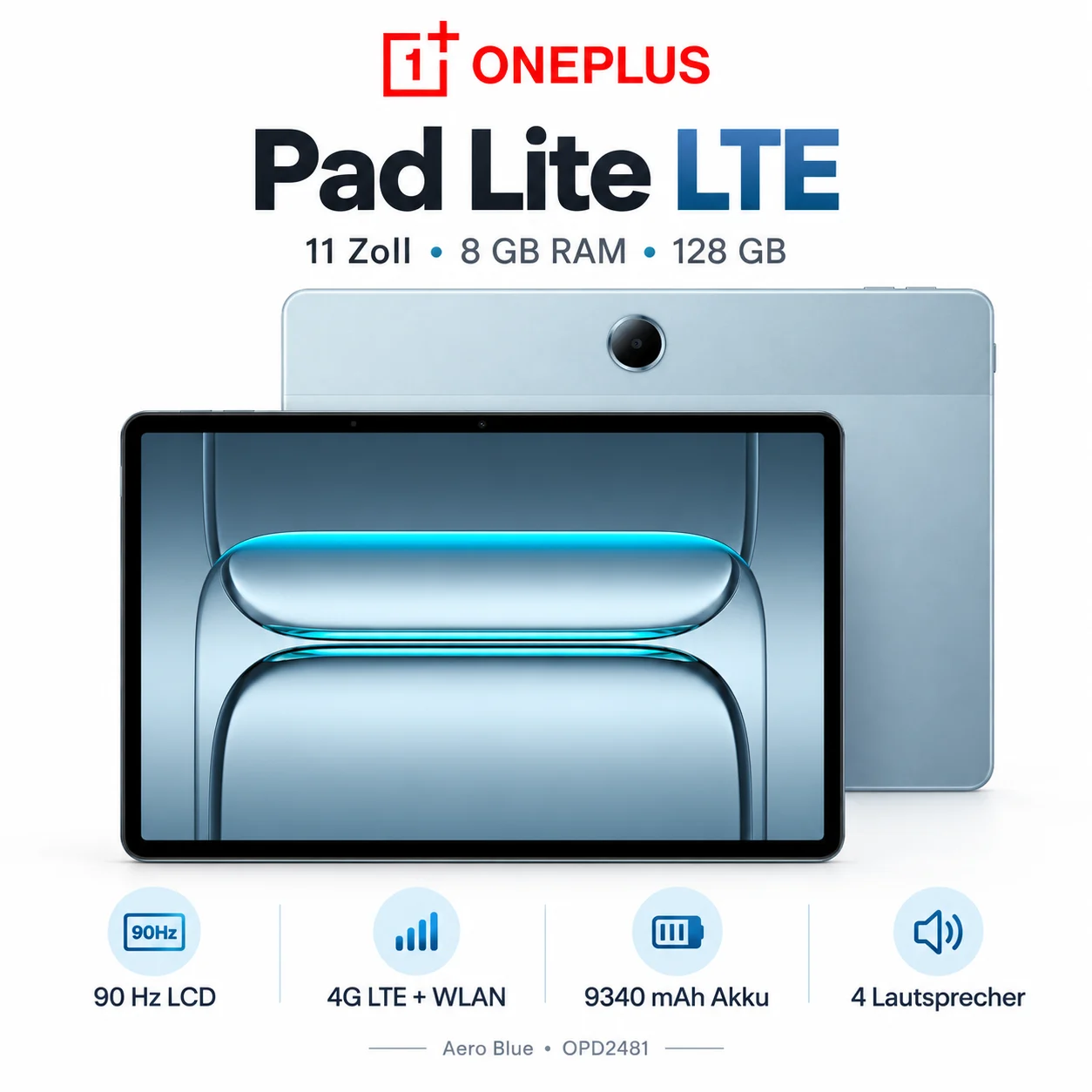 OnePlus Pad Lite 11 Zoll LTE Tablet 8GB RAM 128GB Aero Blue 90Hz Helio G100 Neu OnePlus Pad Lite 11 Zoll LTE Tablet 8GB RAM 128GB Aero Blue 90Hz Helio G100 Neu
