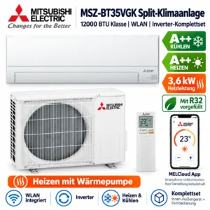 Mitsubishi Electric MSZ-BT35VGK Klimaanlage 12000 BTU WLAN A++ R32 Heizen Set