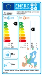 Mitsubishi Electric AY Dual Split Klimaanlage 9000+9000 BTU A+++ WLAN R32 Heizen – Bild 5