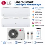 LG Libero Smart MU2R15 Dual Split Klimaanlage 9000+12000 BTU WLAN R32 Heizen Set